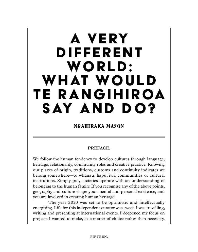 A Very Different World; What would Te Rangihiroa sau and do -3