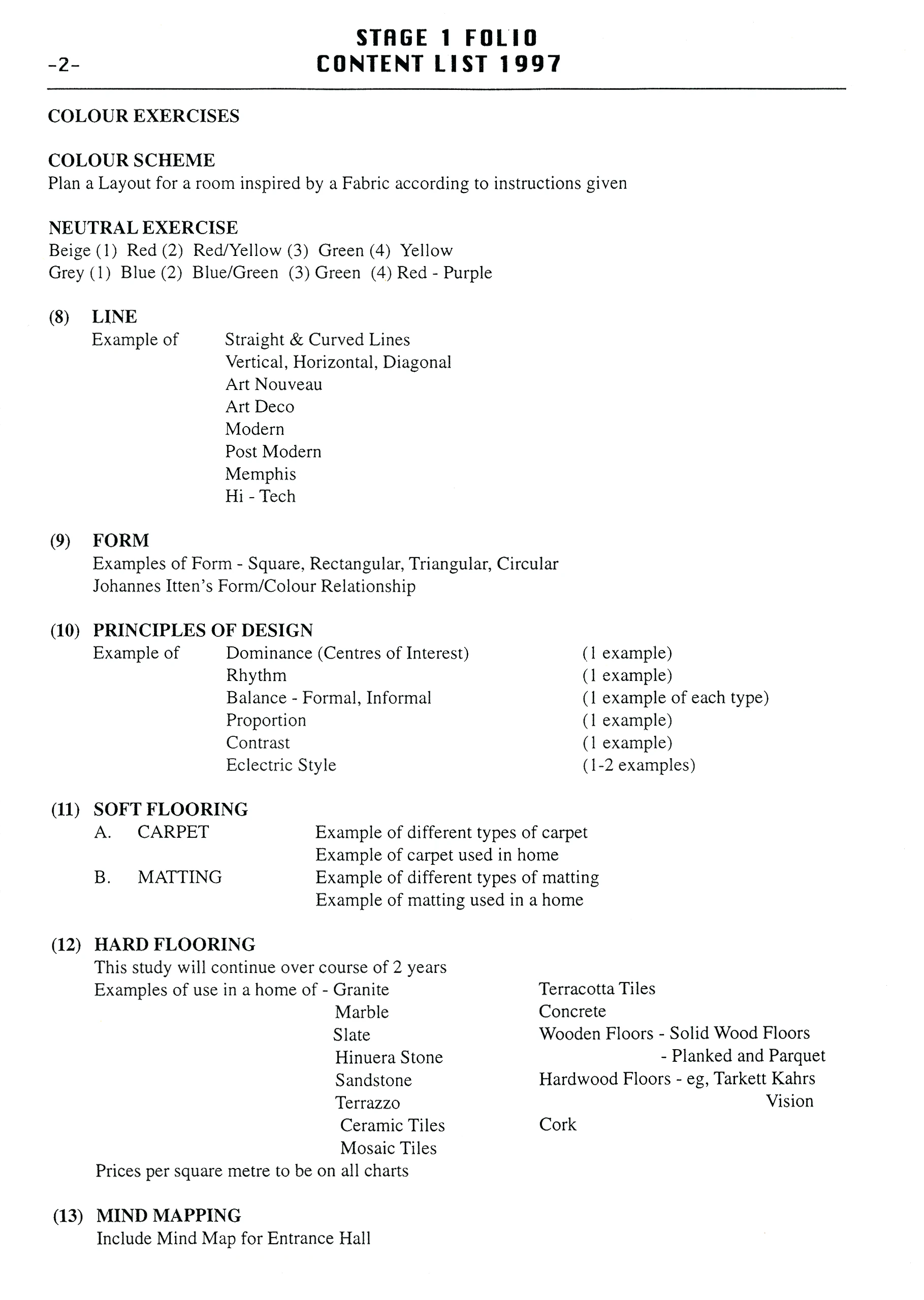 3 Stage 1 Folio Content List 1997-21