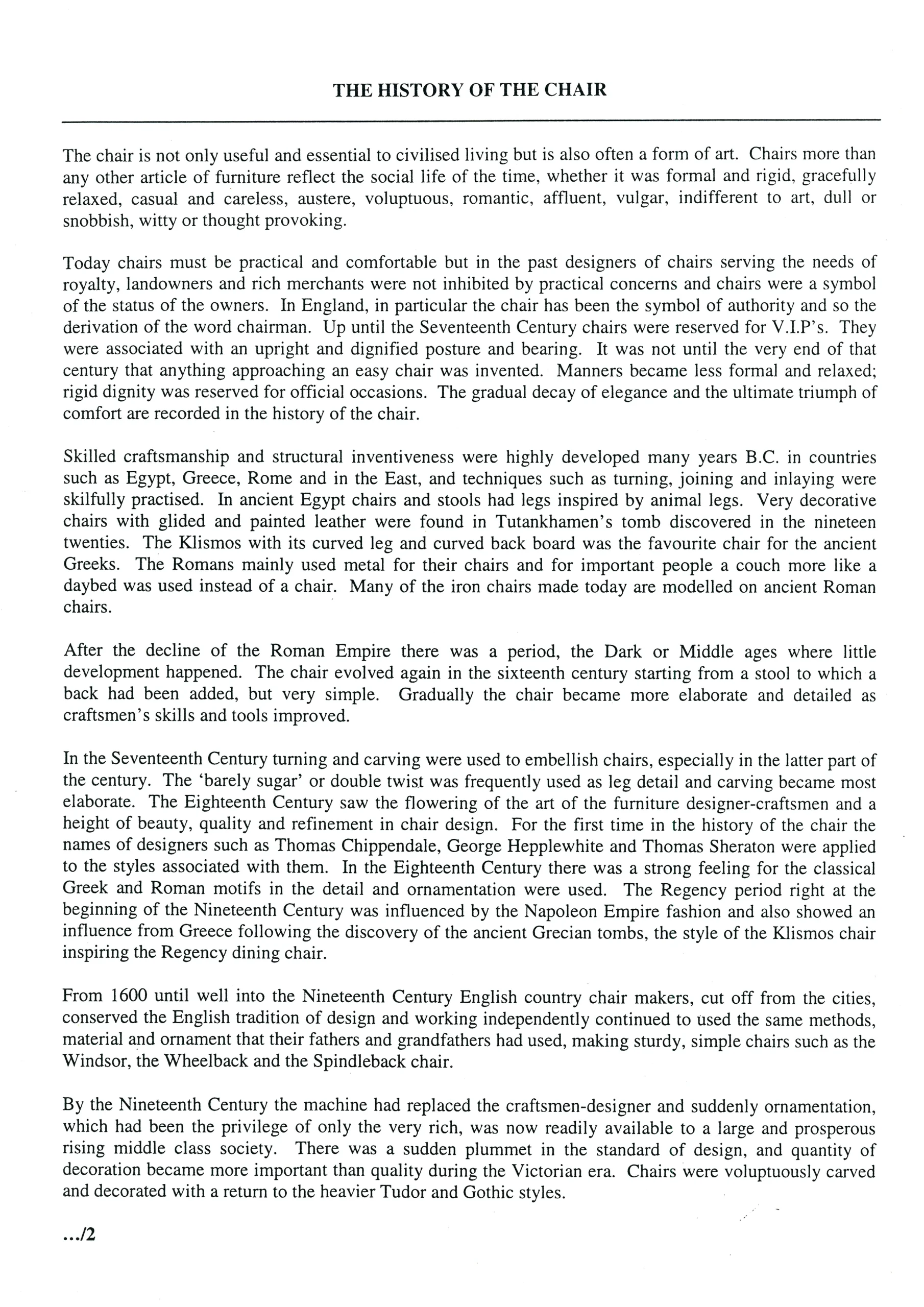 4 The History of the Chair notes-1