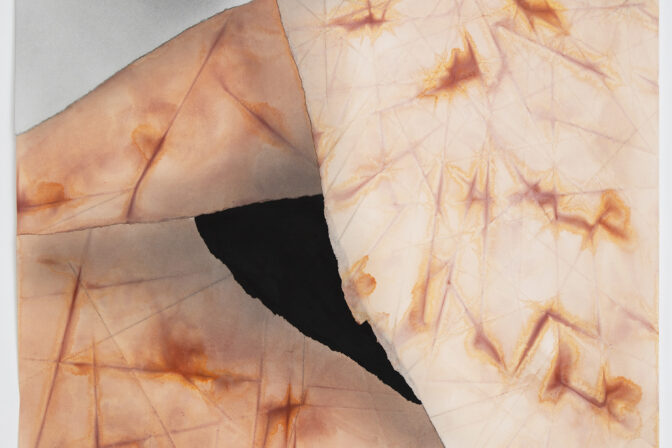 untitled #9, 2023, acrylic, graphite, glue, 102 x 66 cm